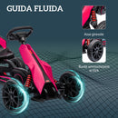 Go Kart a Pedali per Bambini 3-8 Anni 100x58x58,5 cm con Sedile Regolabile e Ruote in EVA Rosa e Nero      