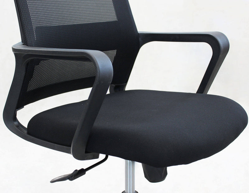 Poltrona da Ufficio Mollie 60x58x111/121 h cm in Poliuretano Nero