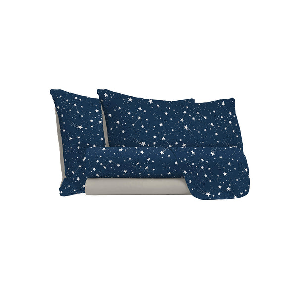 Ensemble de draps avec impression au-dessus et au-dessous et belles taies d'oreiller de différentes tailles acquista