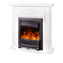 Camino Elettrico da Pavimento 90x90x27 cm Effetto Fiamma 2000W Sorina & Pluton Bianco