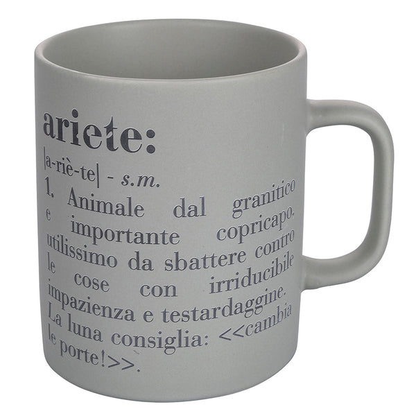 sconto Mug Zodiaque "Bélier" Ø8x10 cm en Bone China VdE Tivoli 1996 Gris