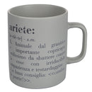 Tazza Zodiaco "ariete" Ø8x10 cm in Bone China VdE Tivoli 1996 Grigio
