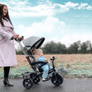 Passeggino Triciclo per Bambini Pieghevole  Grigio