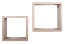 Set 2 Mensole Cubo da Parete Quadrato in Fibra di Legno Q-Bis Maxi Rovere Naturale/Sagerau