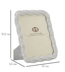 Cornice Bead Silver 25x2,2x30,2 cm in Poliresina e Vetro