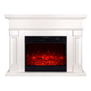 Camino Elettrico da Pavimento 102x136x33 cm Effetto Fiamma 1950W Riga & Mirabella Panna