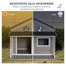 Cuccia per Cani e Gatti da Esterno 127x112x109 cm in Legno Grigio