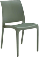 Set 4 Sedie da Giardino 46x54xH80 cm in Polipropilene e Fibra di Vetro Sofia Verde Salvia