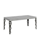 Tavolo Allungabile 200-304x90x77 cm Karamay Cemento Telaio Antracite 