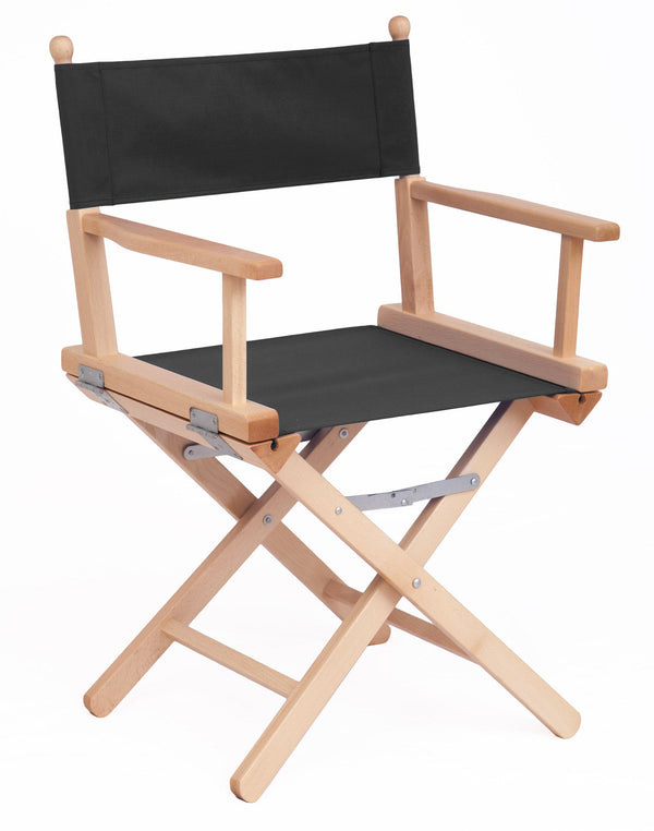 acquista Chaise de réalisateur pliante 43x60xH88 cm en bois naturel et tissu noir