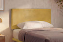 Letto 1 Piazza e Mezza con Rete Rivestita Microfibra Ocra Tessis Testata Flat Varie Misure