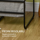 Set 2 Tavolini da Caffè Impilabili in MDF e Acciaio Nero e Marrone Rustico