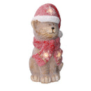 Gatto in Resina con Led cappello rosso cm 19,5x18,5xh40