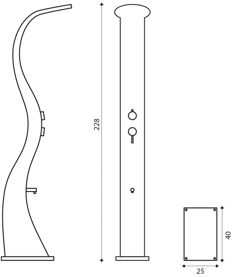 Doccia da Esterno Giardino Miscelatore e Lavapiedi Grigio Metallizzato
