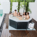 Vasca Idromassaggio Piscina Spa Toscana Plus Smart 6 Adulti 1200 L 193x193x73A cm Effetto Legno Argento 