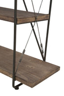 Libreria Raw 119,5x41x185,5 cm in Ferro e MDF Marrone e Nero