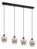 Lampada a Sospensione da Interno Attacco E27 in Tessuto Naturale