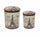 Set 2 Pouf Conteneur Rond en MDF Tour Eiffel