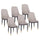 Lot de 6 Chaises Rembourrées 45x42x92 cm en Simili Cuir Gris Tourterelle