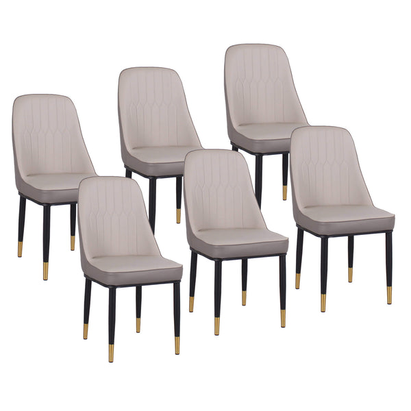 Lot de 6 Chaises Rembourrées 45x42x92 cm en Simili Cuir Gris Tourterelle acquista