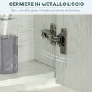 Armadietto a Specchio per Bagno con Ripiani Regolabili 3 Porte e Mensola 90x15x75 cm Bianco
