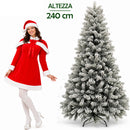 Albero di Natale Innevato Nebraska 240 cm Folto e Voluminoso con Effetto Neve Verde      