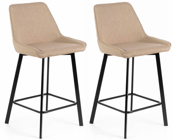 Set 2 Sgabelli 50x44xH94 cm in Tessuto Fox Beige acquista