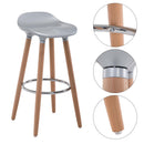 Sgabello da Bar con Poggiapiedi Argento e Legno 38x38x80 cm 