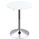 Tavolino da Bar Ø60x69-93 cm in Metallo e MDF Bianco