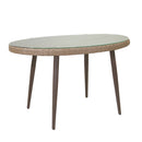 Tavolino da Giardino in Polyrattan Ovale 128x73x76cm Adila Melange Noce