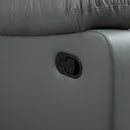 Divano 2 Posti Reclinabile 168x93x102 cm con Schienale Diviso e Poggiapiedi in Similpelle Grigio