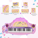 Pianola 32 Tasti con Sgabello e Microfono Karaoke Mp3 e Registratore Rosa