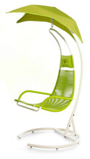 Amaca Dondolina da Giardino 200x97x110 cm in Acciaio e PVC Verde