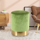 Pouf Poggiapiedi 31x31x38 cm in Metallo MDF e Tessuto Velluto Verde Lime 