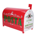 Cassetta posta di Babbo Natale Natalizia 34x16,5xh22 cm in Metallo rosso