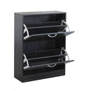 Scarpiera Sally 60x24x80 h cm in Legno Grigio Scuro