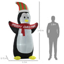 Pinguino Gonfiabile H243 con Luci LED Bianco e Nero