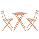 Set Bistrò Pieghevole Parigi da Esterno Tavolo e 2 Sedie in Acciaio Pesca