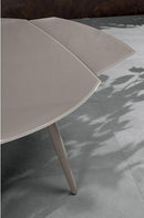 Tavolo Allungabile 120/180x90x76 cm in Metallo con Top in Vetro Tortora