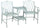 Banc de jardin 2 places avec table basse 155x68,5x91,5 cm en fer vert Ragusa