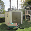 Casetta da Giardino Porta Attrezzi 245x161x223 cm in PVC Avorio/Marrone