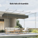 Tetto di Ricambio per Gazebo 4x3 m con 10 Fori di Drenaggio in Poliestere Grigio Chiaro      
