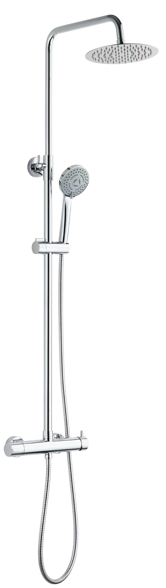 Saliscendi Asta con Soffione Ø 20 cm in Acciaio Ibiza