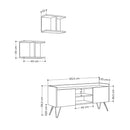 Mobile TV 2 Ante 2 Mensole 56,5x125,5x33 cm in MDF Klappe Rovere e Bianco