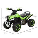 Quad per Bambini a Spinta Manuale con Suoni Integrati Verde   
