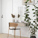 Specchio da Parete Rettangolare 50x70 cm in Vetro e MDF Bianco      