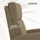Poltrona Relax 64x86x102 cm Reclinabile Manualmente a 160° con Poggiapiedi in Tessuto Effetto Lino Beige      