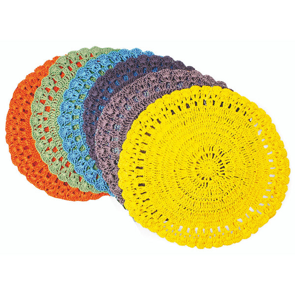 sconto Lot de 6 sets de table ronds intissé Villa d'Este Crochet Duchesse
