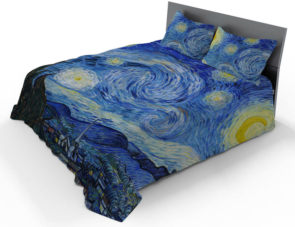 prezzo Parure de lit double et taies d'oreiller en coton avec imprimé