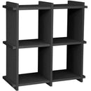 Libreria Scaffale a Parete 4 ripiani Bacheca in Legno Wengè Multiuso 